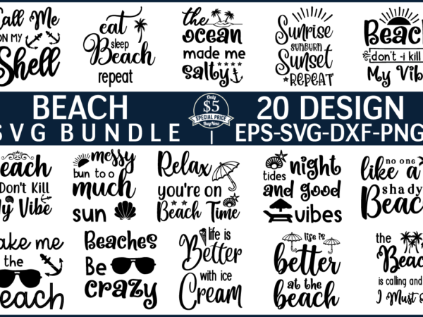 Beach svg bundle for sale! t shirt template