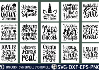 Unicorn svg Design bundle for sale!