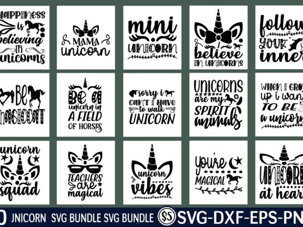 Unicorn svg design bundle for sale!