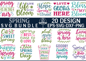 Spring svg bundle t shirt template vector