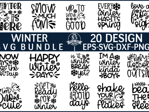 Winter svg design bundle for sale!