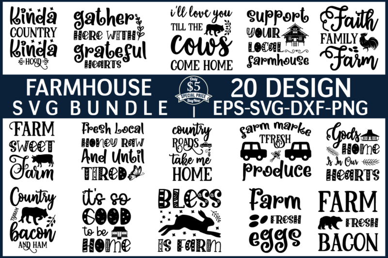 Farmhouse svg bundle t shirt graphic design