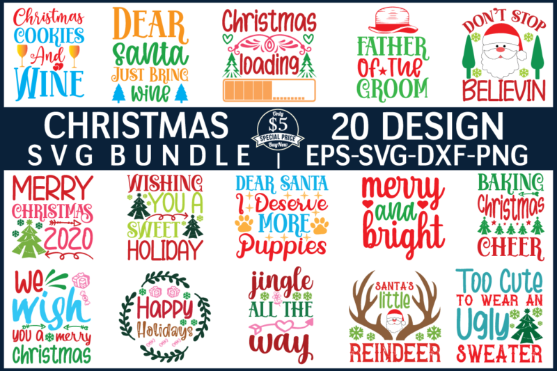 Christmas svg bundle t shirt vector file