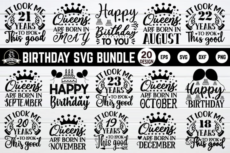 Best selling Birthday Quotes t-shirt bundle