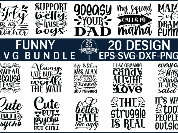 Funny svg bundle t shirt design for sale