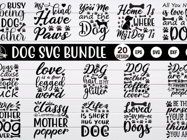 Dog svg bundle t shirt vector illustration