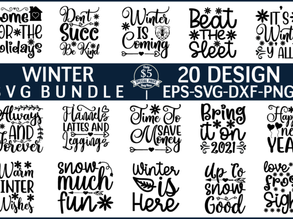 Winter svg design bundle for sale!