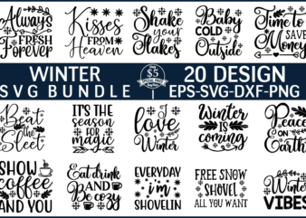 Winter SVG Design bundle for sale!