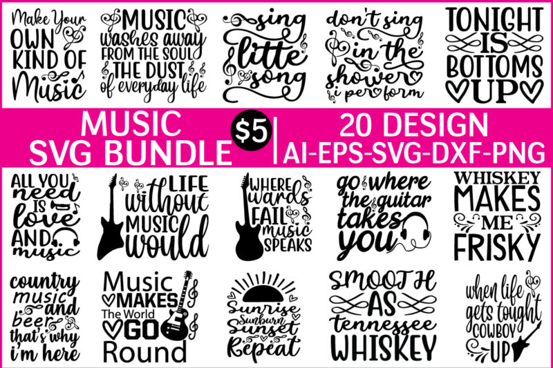Music svg bundle t shirt art