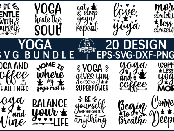 Yoga svg bundle for sale! t shirt design template