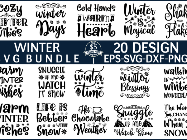 Winter svg design bundle for sale!