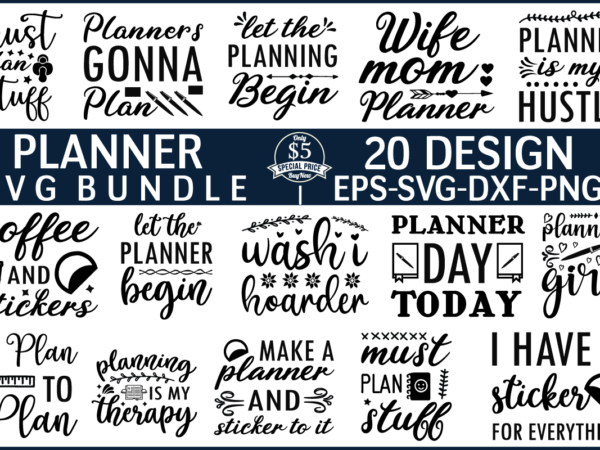 Planner svg bundle for sale! t shirt illustration