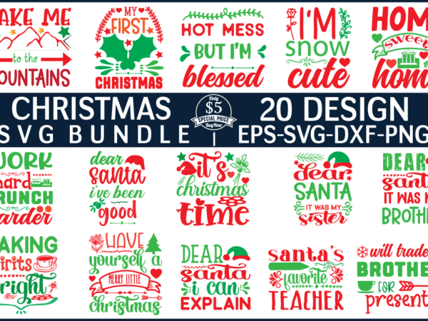 Christmas svg bundle t shirt vector file