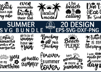 Summer svg bundle t shirt template vector