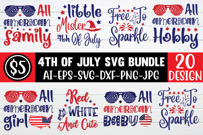 4th of July svg bundle t shirt illustration