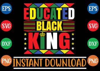 educated black king t shirt vector illustration
