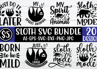 Sloth svg design Bundle for sale!