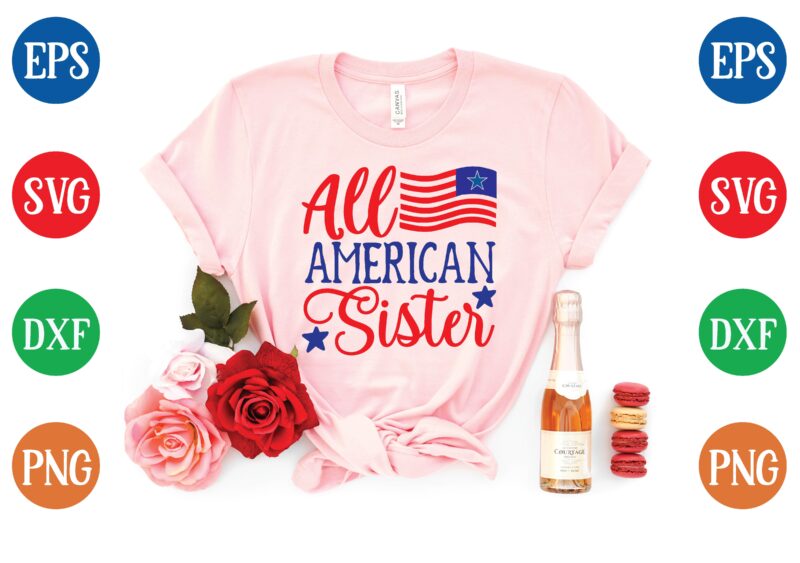 all american sister svg tshirt