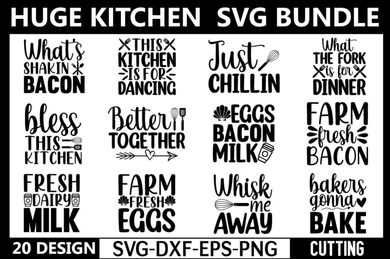 Kitchen svg bundle t shirt vector art