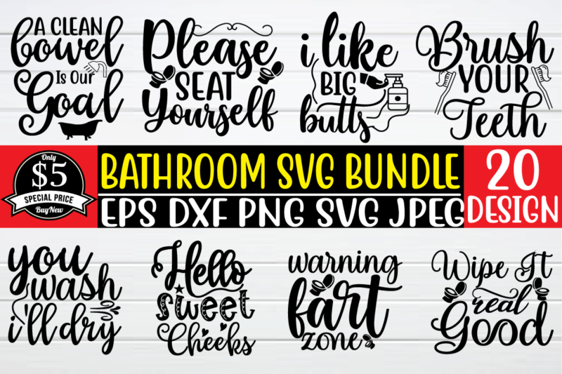 Bathroom svg bundle t shirt template