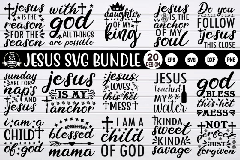 Jesus svg Design Bundle for sale