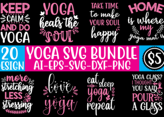 Yoga SVG Bundle for sale! t shirt design template