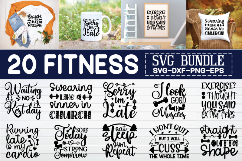 Fitness svg bundle t shirt graphic design