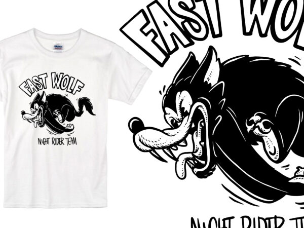 Fast wolf t shirt graphic design Fast wolf t shirt graphic design