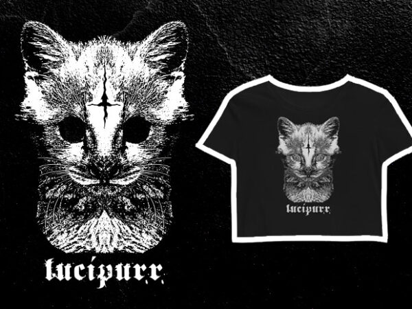 Grunge goth alternative aesthetic occult cat – lucipurr black n white png graphic