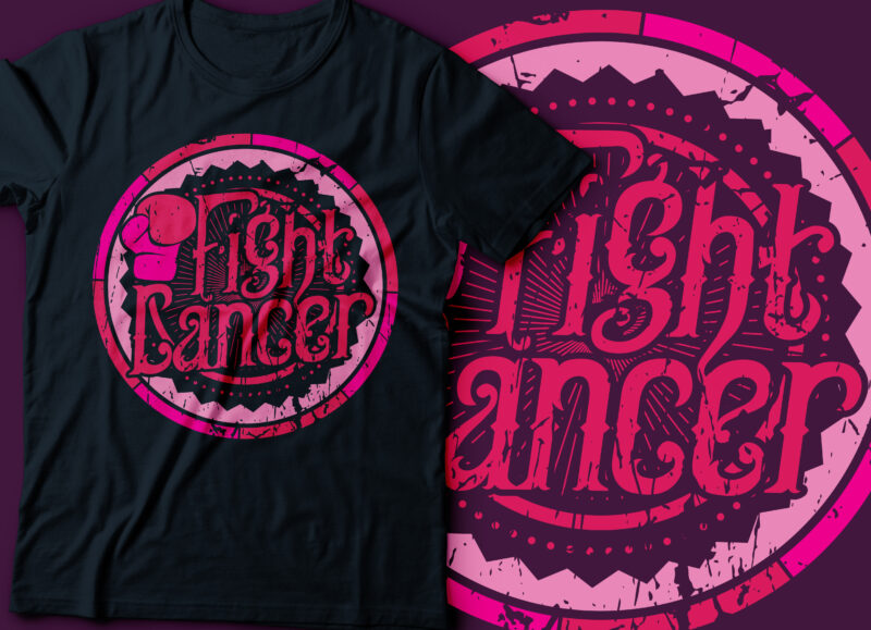 breast cancer awareness t-shirt design, the fighter girl breast cancer, fight breast cancer gloves graphics