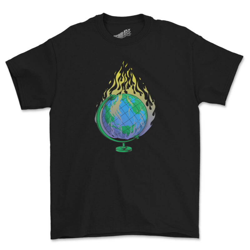 fire globe,illustrations streetwear design tshirt