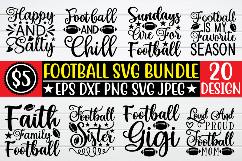 Football svg bundle graphic t shirt