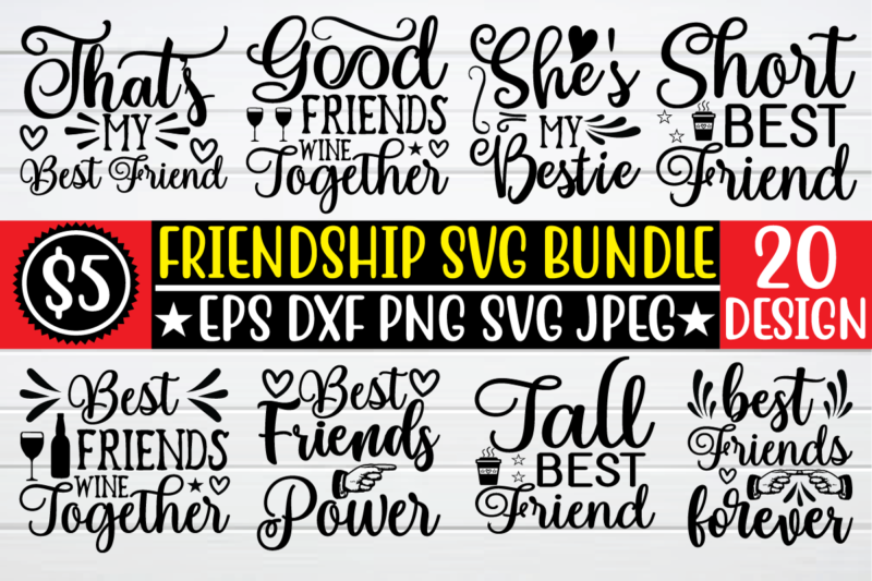 Friendship svg bundle t shirt vector file