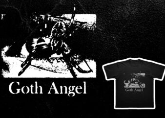 Goth Grunge Alternative Aesthetic Creepy Black n White Gothic Angel Png Graphic
