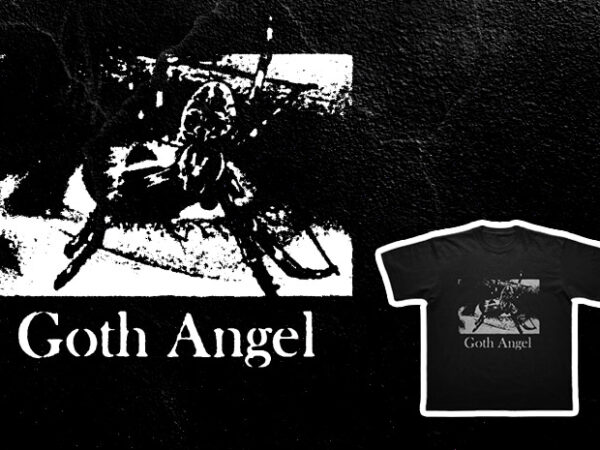 Goth grunge alternative aesthetic creepy black n white gothic angel png graphic