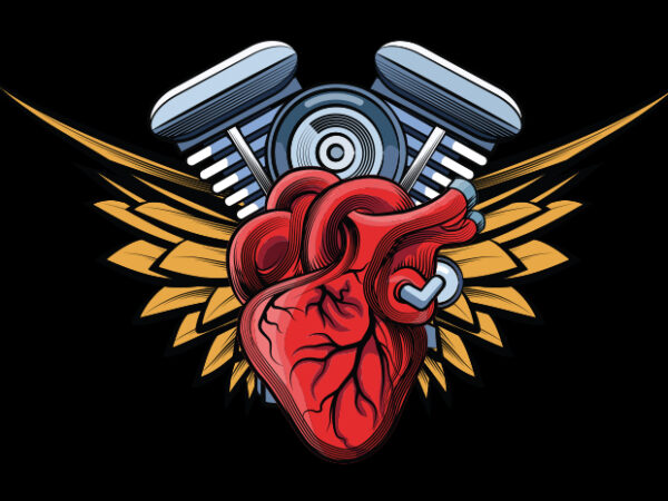 Heart of the ride graphic t shirt