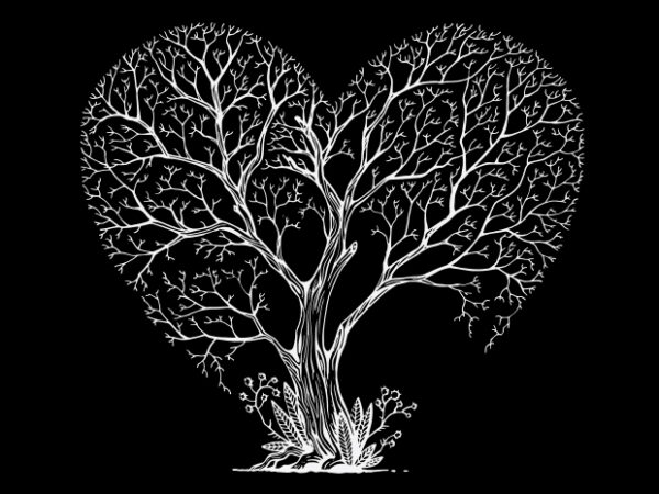 Heart tree graphic t shirt