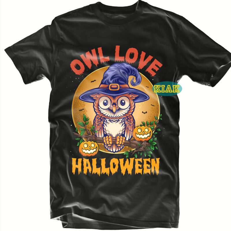 Halloween t shirt design, Owl wearing a witch hat Svg, Owl Love Halloween Svg, Owl Svg, Mysterious and Spooky Svg, Scary horror Halloween Svg, Spooky horror Svg, Halloween Svg, Halloween