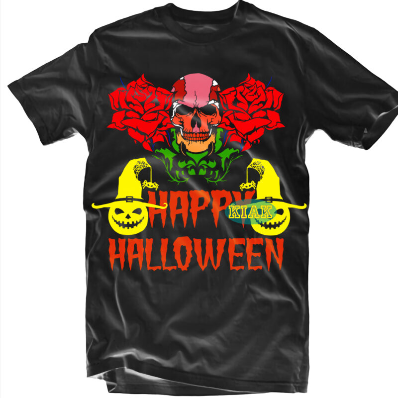 Skull and rose on halloween, sugar skull svg, skull svg, skull vector ...