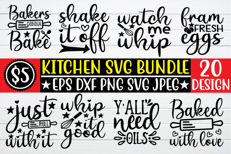 Kitchen Svg Bundle t shirt template