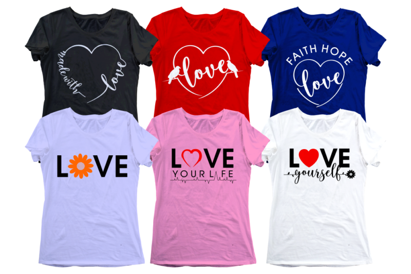 love quotes svg t shirt design bundle, funny motivational inspirational