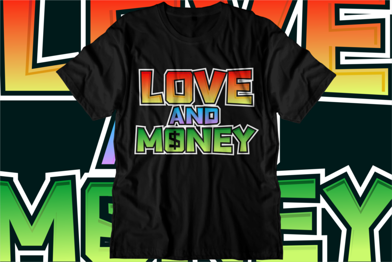 money dollar motivational quotes t shirt design bundle