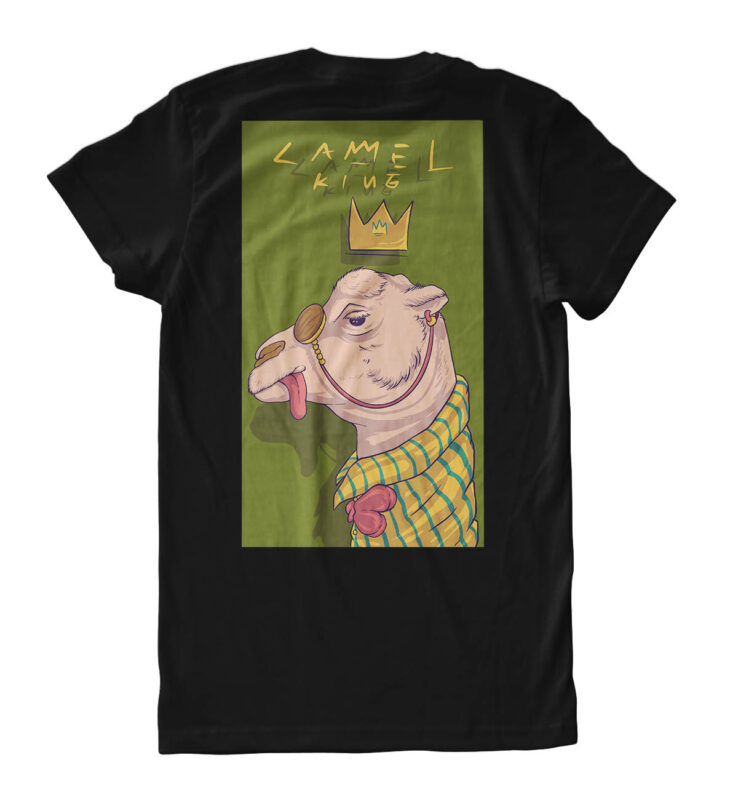 Camel t-shirt design cartoon style