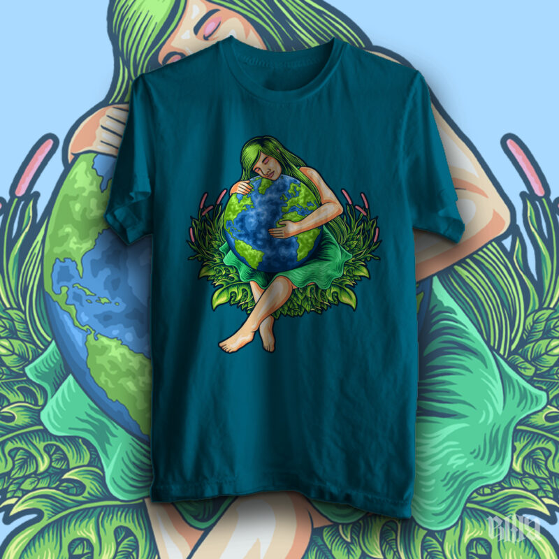 mother earth illustration t-shirt design