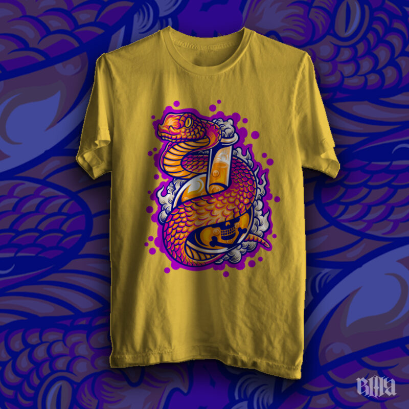 poison snake t-shirt design