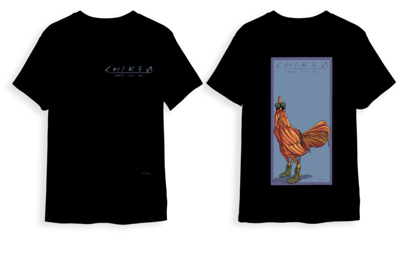 chicken t-shirt design cartoon style