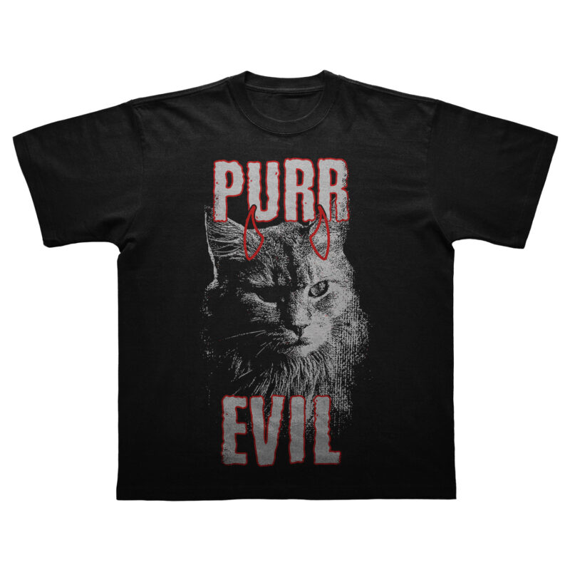 Goth Alternative Aesthetic Skull – Grunge PURR EVIL Funny Png Graphic