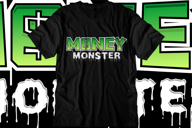 money dollar motivational quotes t shirt design bundle