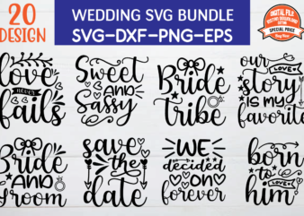 Wedding svg bundle t shirt design for sale