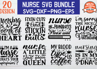 Nurse svg bundle t shirt vector artwork